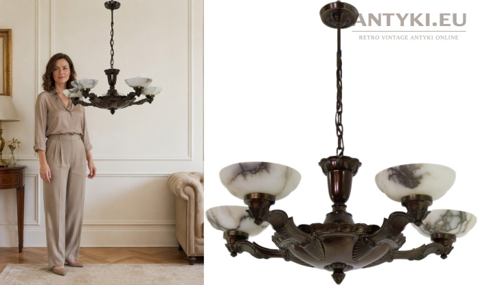 gabinetowy żyrandol Art Déco do eleganckiego wnętrza